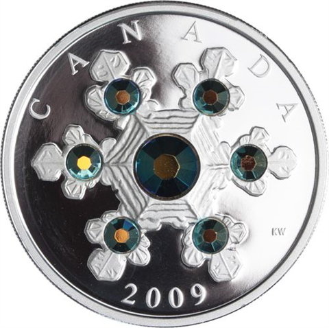 Kanada-20 Dollar-2009-AGpp-Blue Crystel Snowflake-RS