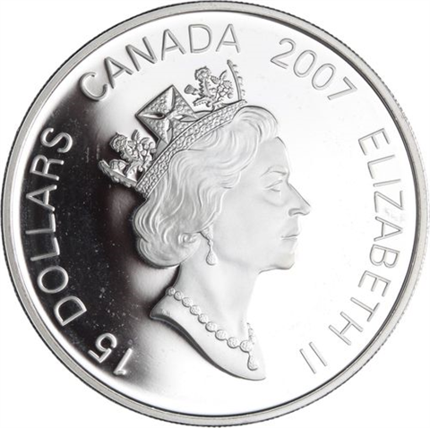 Kanada-15 Dollar-2007-AGpp-Schwein-RS