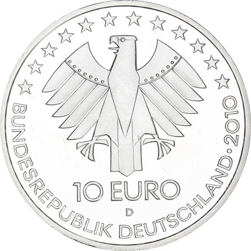 Silbermünze 10 Euro 2010 "175 Jahre Deutsche Eisenbahn"