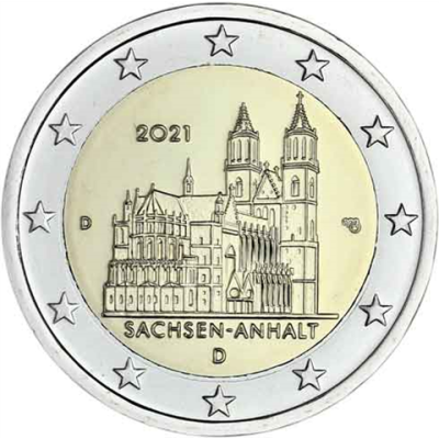 Deutschland-2-Euro-2021-Sachsen-Anhalt-Magdeburger-Dom-D-stgl-I