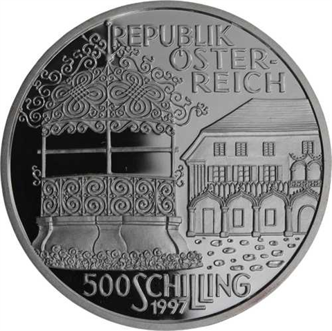 Österreich-500Schilling-1997-AGpp-Kunstschmied-Etui