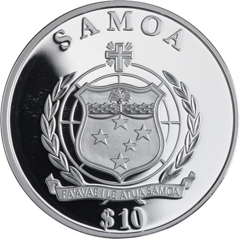 Samoa-6x10 Dollar-2009-PPvergoldet-200th Geburtstag C. Darwin-Etui I