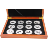Australien-12x1Dollar-2008-2019-AGstgl-LunarII-Tier Set-EtuiII