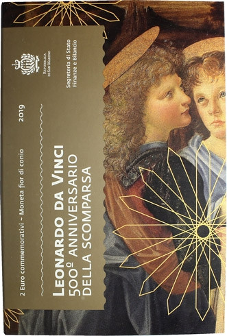2 Euro Gedenkmünze Leonardo da Vinci 2019 aus San Marino online bestellen