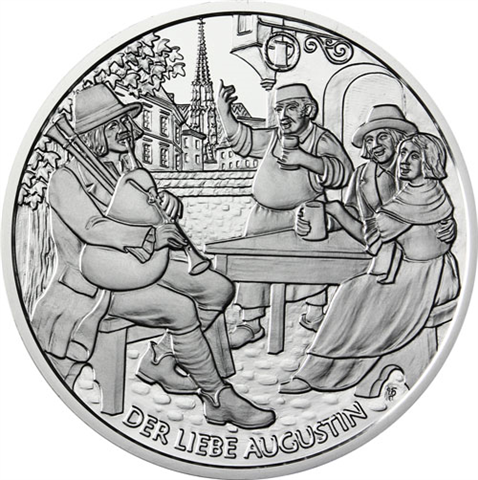 Österreich-10-Euro-2011-Silber-HGH-Der-liebe-Augustin-Folder