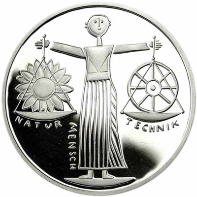 Deutschland-10-DM-Silber-2000-PP-Natur-Erde-Mensch,-EXPO-2000-I