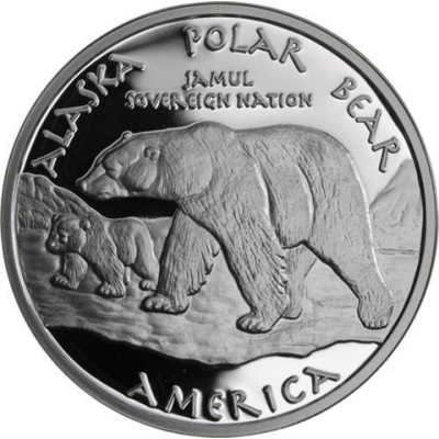Alaska Jamul-1 Dollar-2015-AGpp-Polar Bär- Eskimo-RS