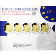 2 Euro Komplettsatz 2018 Helmut Schmidt Polierte Platte im Folder der VFS