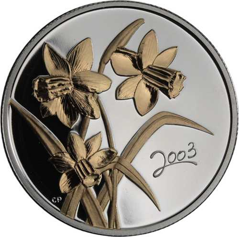 Kanada-50cent-2003-AGpp-Narzissen Golden Daffodil-Etui