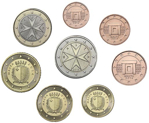 Malta 3,88 Euro 2014 bfr. lose 1 Cent - 2 Euro 