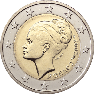 Monaco 2 Euro 2007 stgl. Grace Kelly-I