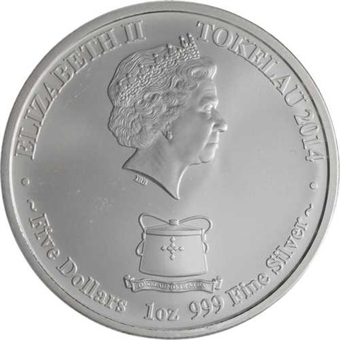 Tokelau-5 Dollar-2014-AGstgl-Pferd-RS