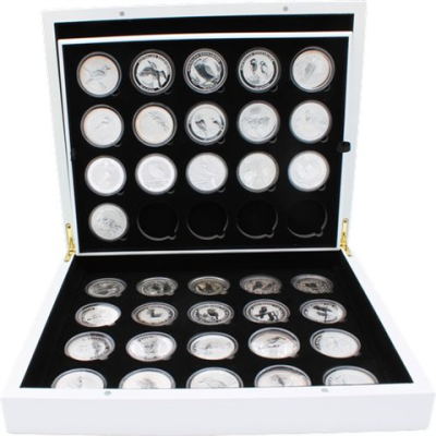 Australien-36x1Dollar-1990-2025-AGstgl-Kookaburra Set-EtuiI