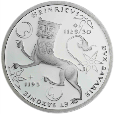 Deutschland 10 DM Silber 1995 Stgl. 800. Todestag von Heinrich dem Löwen I