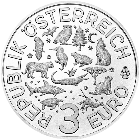 Österreich-3-Euro-2018-Frosch-Tiertaler-I