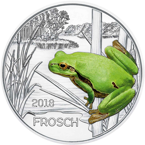 Österreich-3-Euro-2018-Frosch-Tiertaler-I