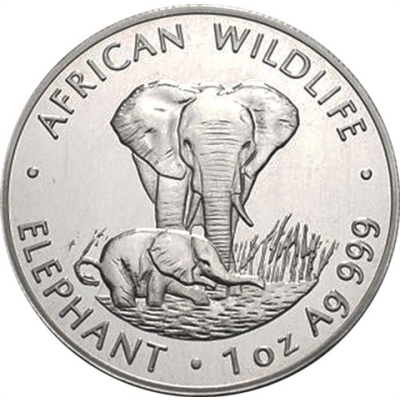 Sambia-5000-Kwacha-1999-Silber-Elefant-RS