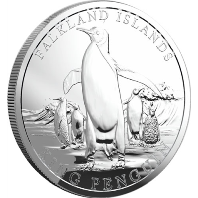 Falklandinseln-5Falkland-Pfund-2025-Silbermünze-1oz-Königspinguin-RS