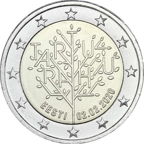 Estland 2 Euro Sondermuenzen  2020 100 Jahre Frieden von Tartu