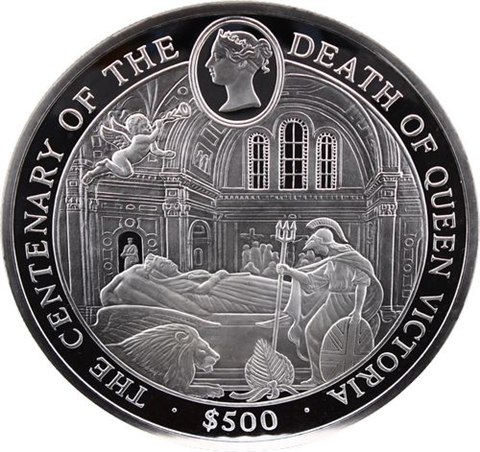 Sierra Leone-500 Dollar-2001-AGpp-Death Queen Victoria-Etui