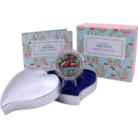 Niue-2 Dollar-2021-AGpp-Flamingos-Farbe-Etui