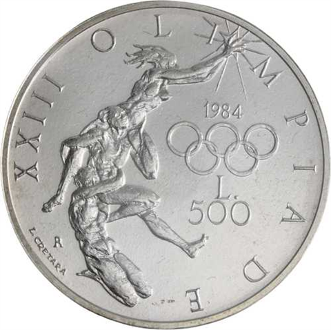 San Marino-1500Lire-1984-AGstgl-Olimpiade-Etui