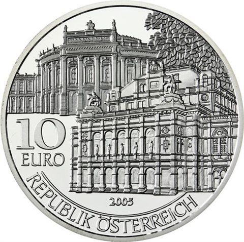 Österreich-10-Euro-2005-HGH-Wiedereröffnung-Burg-Oper-RS