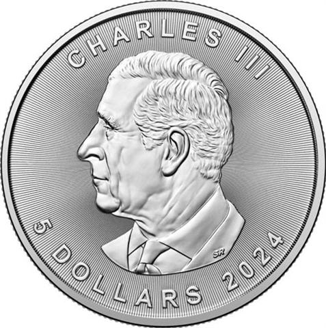1 Unze Silber 2024 Maple Leaf King Charles