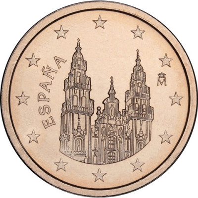 Spanien 1 Euro-Cent Kursmünze 2007 MotivKathedrale von Santiago de Compostela bestellen 