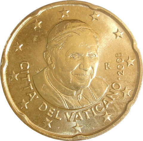 Kursmünzen Vatikan 20 Cent 2008 Stgl. Papst Benedikt XVI.✓ Münzkatalog bestellen 