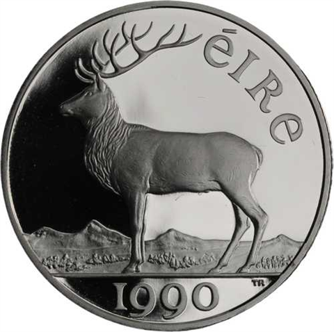Irland-5Ecu-1990-AGpp-Hirsch-RS