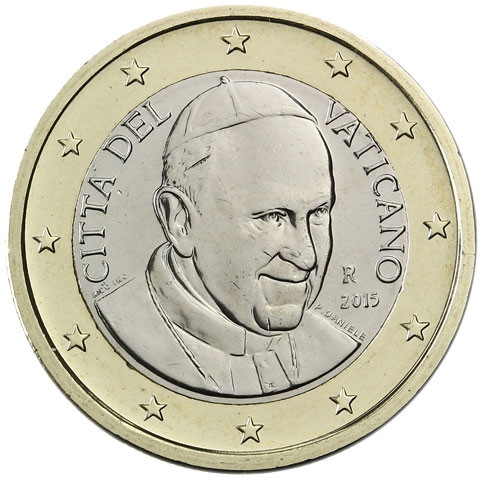 Euro-Kursmünzen Vatikan 1 Euro 2015 Stgl. Papst  Franziskus