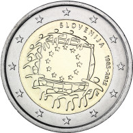 Slowenien 2 Euro 2015 bfr.  30 Jahre Europa-Flagge