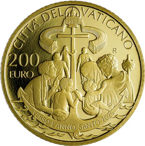 Vatikan-200Euro-2023-AUPP-Weg zum Heiligen Jahr-RS