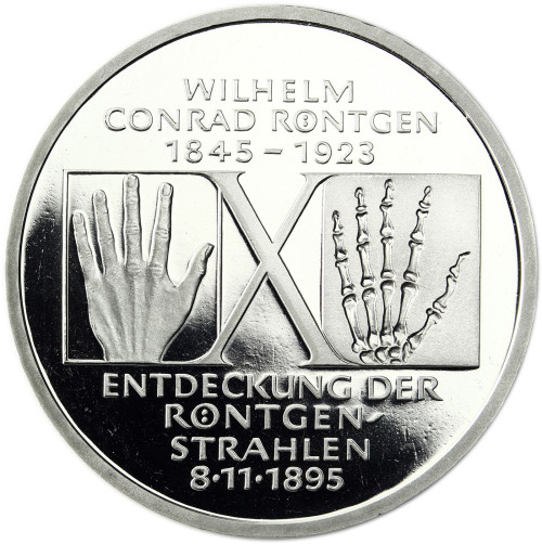 Deutschland 10 DM Silber 1995 PP Wilhelm Korad Röntgen
