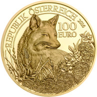 Östereich 100 Euro 2016 Gold  PP Fuchs - Unseren Wildtieren auf der Spur 