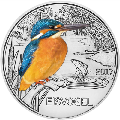 Österreich 3 Euro 2017 Tier-Taler Eisvogel I