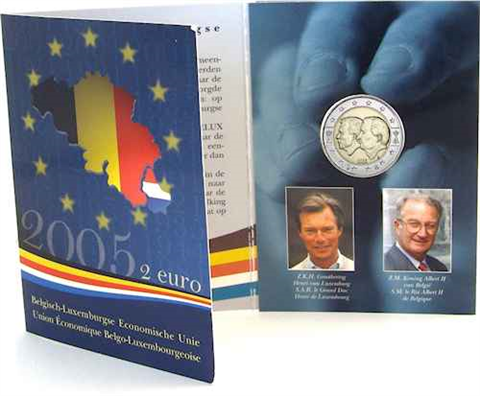 Belgien 2 Euro 2005 Wirtschaftsunion im Blister