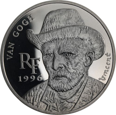 Frankreich-1,5 Euro10 Francs-1996-AGpp-Vincent van Gogh-RS