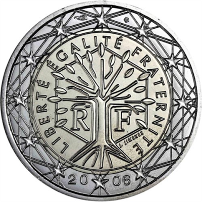 Frankreich-2Euro-2006-Kursmünze-Lebensbaum-RS