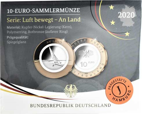 Deutschland 3 x 10 Euro 2019-2021 PP Serie "LUFT BEWEGT"