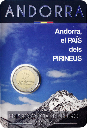 Andorra-2-Euro-2017-Coincard-Hymme-Pyrenäen