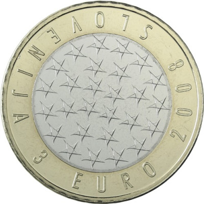 3  Euro Münze aus Slowenien 