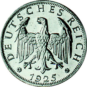 J. 320 Weimar  2 Reichsmark Eichenlaub 1925-26 Silber Sonderpreis