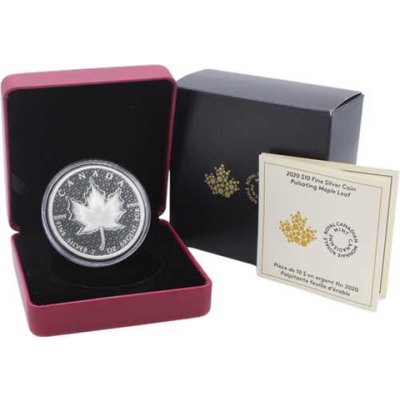 Kanada-10Dollar-2020-AGpp-Maple Leaf holo-Etui