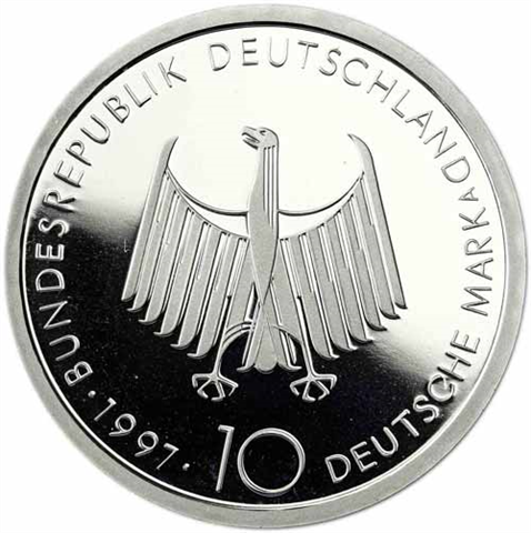 Deutschland-10-DM-Silber-1997-PP-100-Jahre-Erfindung-des-Dieselmotor-I