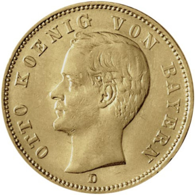 Bayern 20 Mark Goldmünze 1895-1913 Otto  – Jäger 200