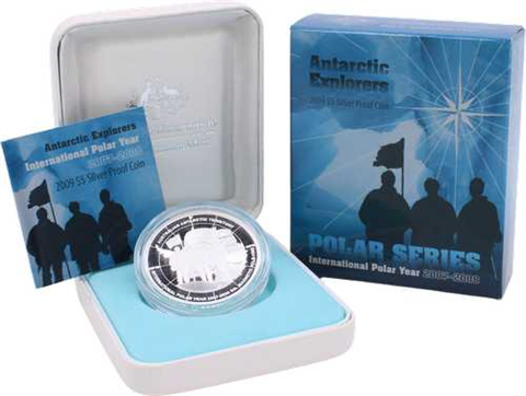 Australien-5 Dollar-2009-AGpp-Antarctic Explorers-Etui