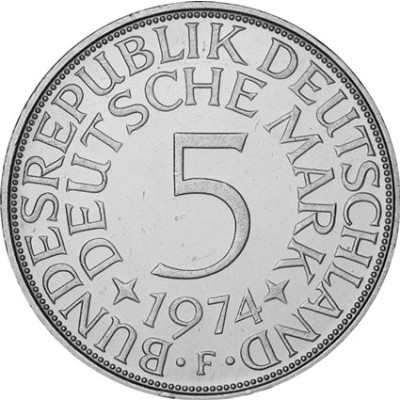 Deutschland 5 DM 1974 Silberadler Mzz. F