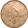 Slowakei 5 Cent 2014 bfr. Gifpel der Berges Kriva´n, Hohe Tatra